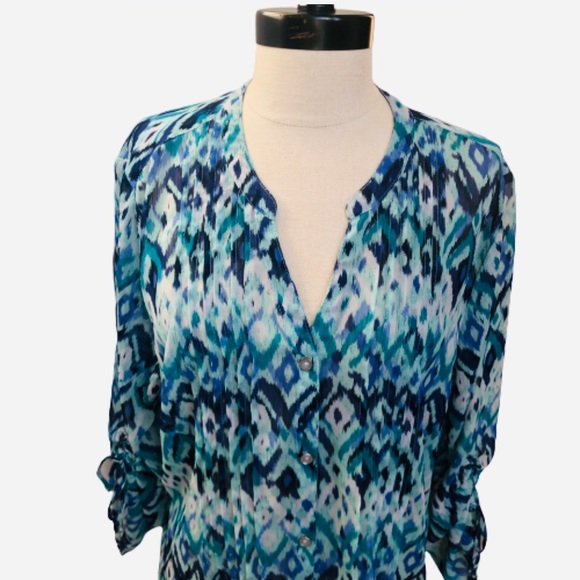 db est. 1962 sheer button down sheer tunic. - Picture 3 of 6